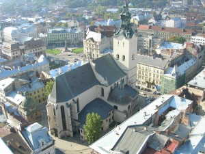 Panorama Lwowa z wieży ratuszowej